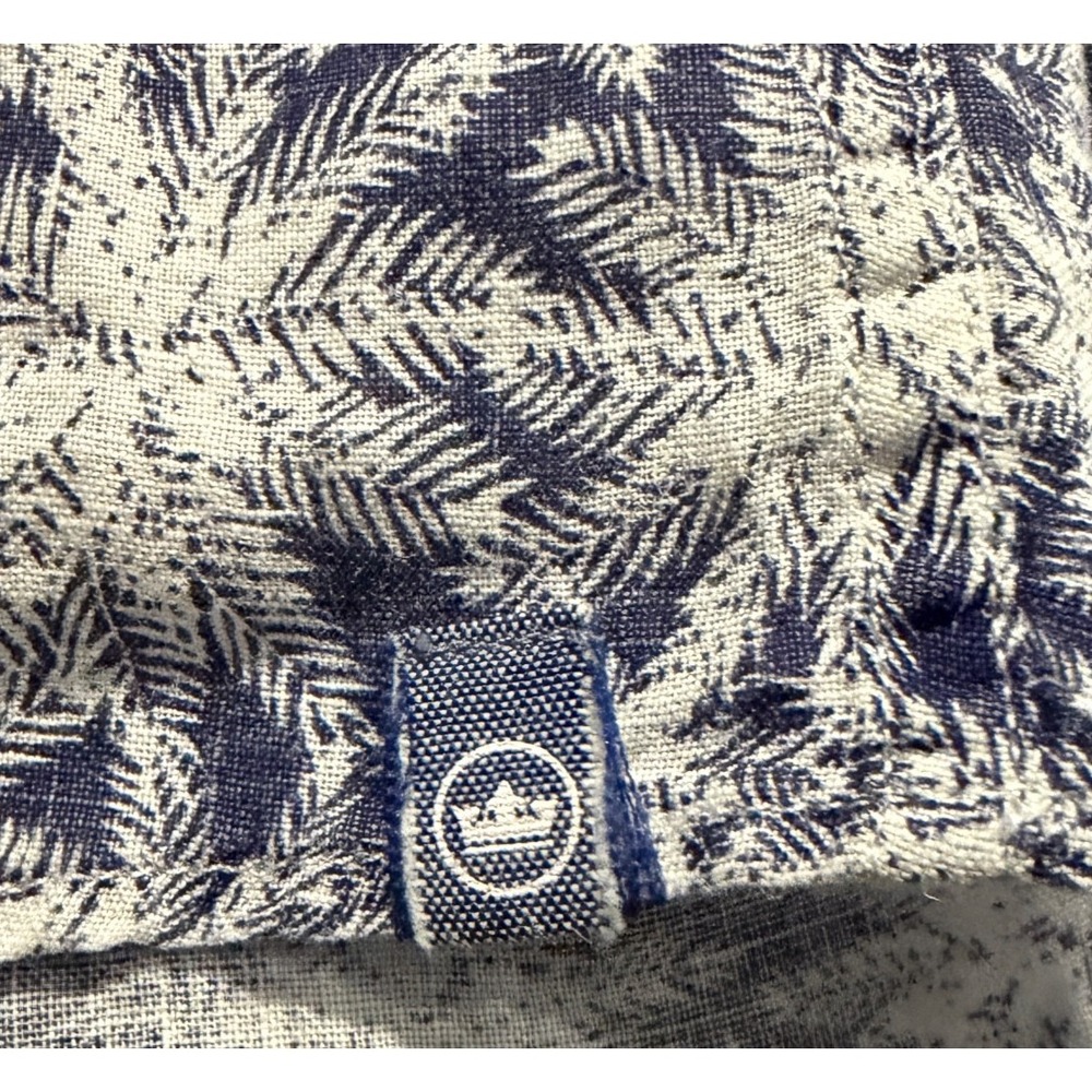 Peter Millar‎ 100% Linen Palm Print Shirt Men's L Hawaiian Beach Coastal Golf